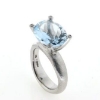 Billede af Ring fattet med akvamarin 14*12 mm. + 4 brill. a 0,015 ct. w/vs. 14 kt.