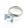 Billede af Ring fattet med akvamarin 14*12 mm. + 4 brill. a 0,015 ct. w/vs. 14 kt.