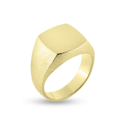 Billede af Herrering massiv lukket bund, plade 14*15 mm. 14 kt. facon 25,1 gr. (prisen er excl. guld)