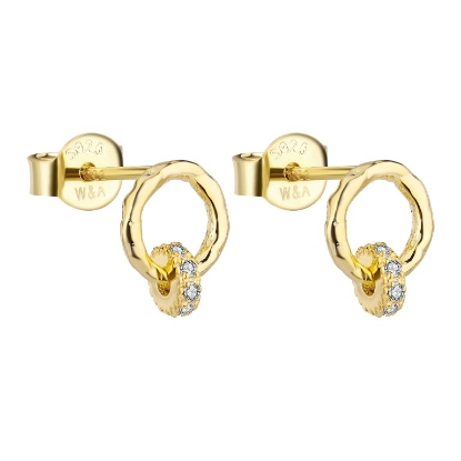 Billede af WiOGA Aimy øreringe forgyldt sølv m. cz