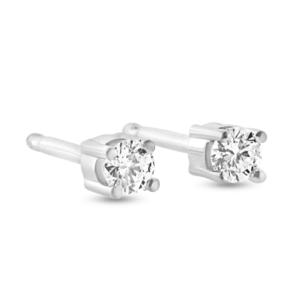 Billede af Ørestik 2 brill. a 0,25 w/si. 4 grabbet chatons fatning 14 kt. hvg.