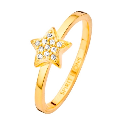 Billede af Spirit Icons ring DREAM sølv forgyldt cz str. 54