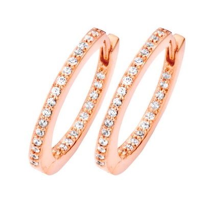 Billede af Spirit Icons creol PASSION stor sølv rosa forgyldt cz