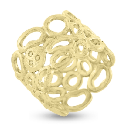 Billede af Ring huller bobler, br. 15,8 mm. 925s forgyldt (forgyldning vil blive slidt af ved brug !)