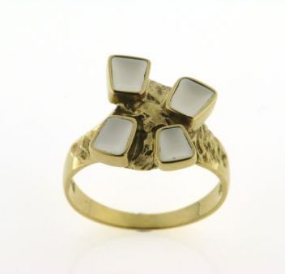 Billede af Tand ring 14 kt. med 4 tænder