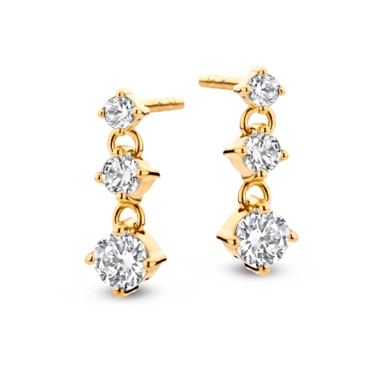 Billede af Spirit Icons Joy øreringe forgyldt sølv m. cz