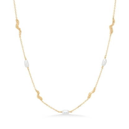 Billede af Studio Z "Tangled" halskæde forgyldt sølv m. fvp (38-42 cm)