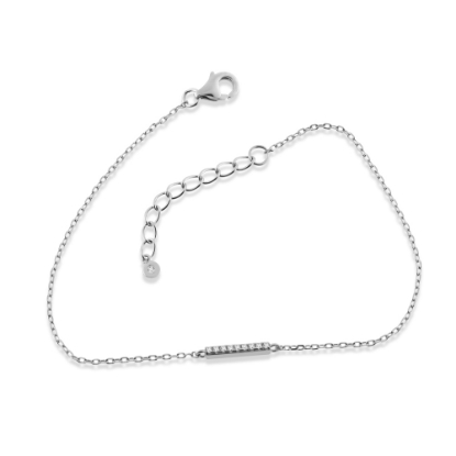 Billede af By Pind armbånd i rhodineret sølv med funklende stav