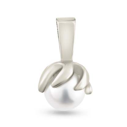 Billede af Vedhæng perle, grabber sv. kp.  7½-8 mm. 925s.