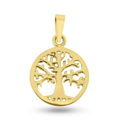 Billede af Vedhæng Livets træ 16 mm. 925s sølv forgyldt (forgyldning vil blive slidt af ved brug !)