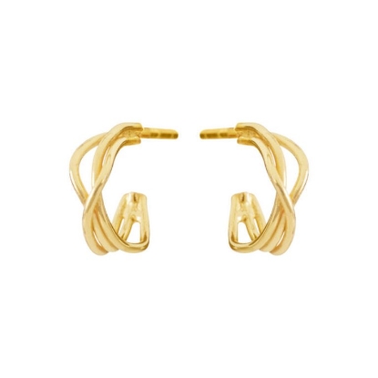 Billede af Susanne Friis Bjørner ørestikker forgyldt sølv twisted wire (10 mm)