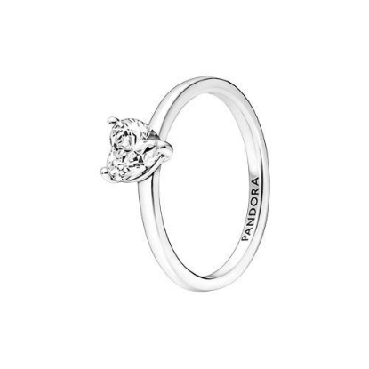 Billede af Pandora Funklende Hjerte solitairering sølv med zirkoniasten (str. 48-60)