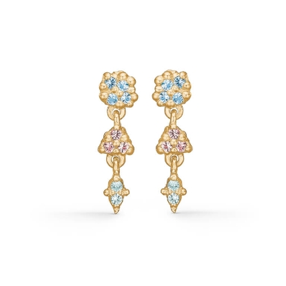 Billede af Studio Z "Cluster" øreringe forgyldt sølv m. cz