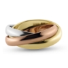 Billede af Ring 3 i en, gult, rødt & hvidt guld, bred. 3,2 mm., tyk. 1,1 mm. 18 kt.