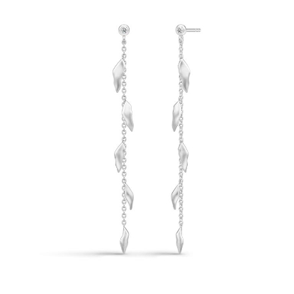 Billede af *Julie Sandlau ørestikker sølv rhodineret Tree Of Life Chain med zirkonia