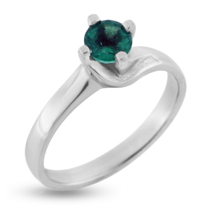 Billede af Ring m. 4 grab. fatn. smaragd 0,78 ct. 14 kt.hvg