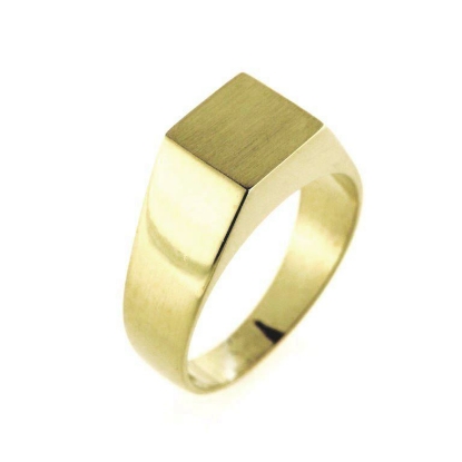 Billede af Ring firkantet plade 925s. forgyldt (forgyldning vil blive slidt af ved brug !)