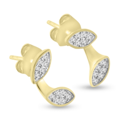 Billede af By Pind ørestikker sølv forgyldt med zirkonia sten