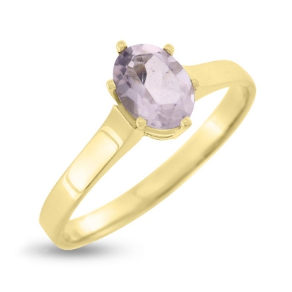 Billede af Ring "Glory" m. ægte rosakvarts 8 karat guld