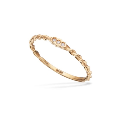 Billede af Ring snoet cubic zir. 8 kt.