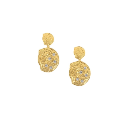 Billede af Hultquist Ella Øreringe hamret sølv forgyldt 