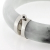 Billede af Armring jade med fatninger, sølv