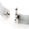 Billede af Armring jade med fatninger, sølv