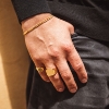 Billede af IX Studios Octagon Signet ring sølv forgyldt (str 54)
