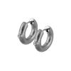 Billede af Zeezen knækcreoler titanium, let hamret m. 2x0,05 ct twpi diamant