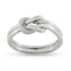 Billede af Ring råbåndsknob 14 kt. 585 hvg. hvidguld (str. -59)