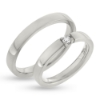 Billede af Vielses & Forlovelses ringe, d-ring 0,07 w/vs. 14 kt. hvg..(br. 3,1-tk. 1,9 mm.)