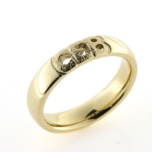 Billede af Herrering, massiv med udsavet monogram  (3 bogstaver) 14 kt. 