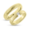 Billede af Vielses & Forlovelses ringe, 1 brill. 0,12 w/vs. flying diamond 8 kt.