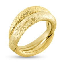 Billede af Ring dobbelt begge i gult guld 14 kt.