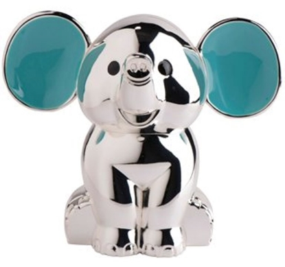 Billede af Nordahl Andersen sparebøsse elefant m. blå emalje øre forkromet