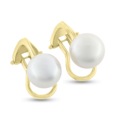 Billede af Øreclips sv. kulturperle 2* 6-6½ mm. 14 kt. (omega clips model)