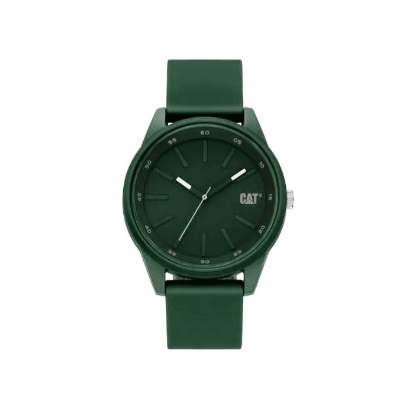 Billede af *CAT Insignia herreur grøn plastik/stål gummirem 10bar 42mm