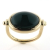 Billede af Ring med grøn agat  18*13 mm. 14 kt.