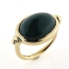 Billede af Ring med grøn agat  18*13 mm. 14 kt.