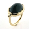Billede af Ring med grøn agat  18*13 mm. 14 kt.