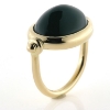 Billede af Ring med grøn agat  18*13 mm. 14 kt.