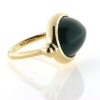 Billede af Ring med grøn agat  18*13 mm. 14 kt.