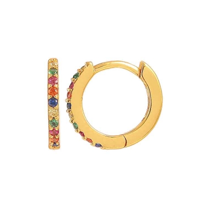 Billede af Hultquist Esta øreringe forgyldt sølv med farvede zirkoniasten