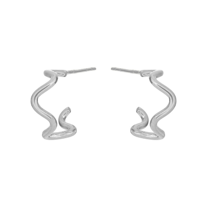 Billede af Susanne Friis Bjørner Creol sølv blank bølget 10 mm