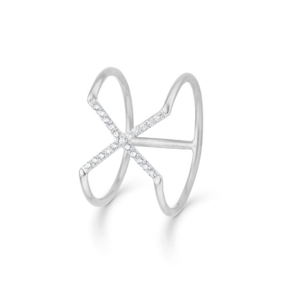 Billede af *Mads Z Sølv ring "X" m. 0,045ct. brill. str 56