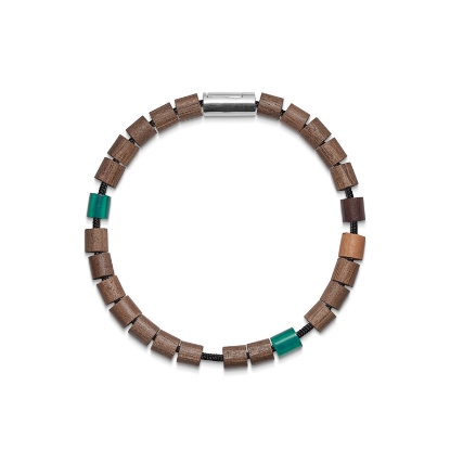 Billede af Mads Z Black Sun "Backdoor" armbånd sølv lås, sort nylon