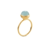Billede af Susanne Friis Bjørner Ring sølv forgyldt lyseblå krystal 8mm str. 53