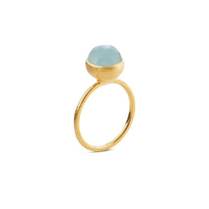 Billede af Susanne Friis Bjørner Ring sølv forgyldt lyseblå krystal 8mm str. 53