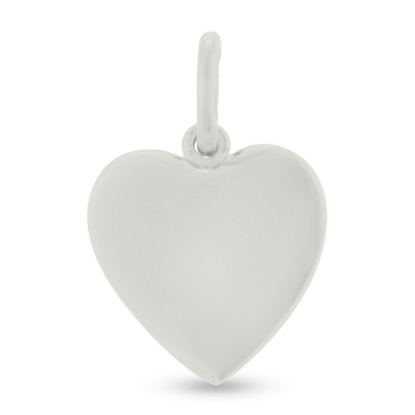 Billede af Vedhæng hjerte, massivt, ovalt øsken 925s.blank