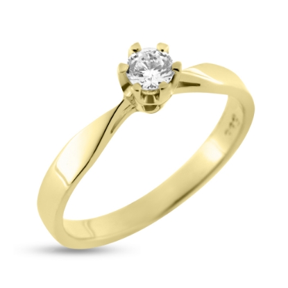 Billede af Ring solitaire  8 kt syn sten, 4,0 mm